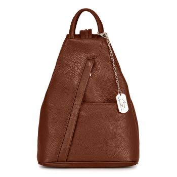 Rucsac din piele cu barete cu fermoar