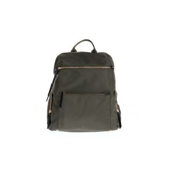 Rucsac kaki cu design urban si fermoare aurii