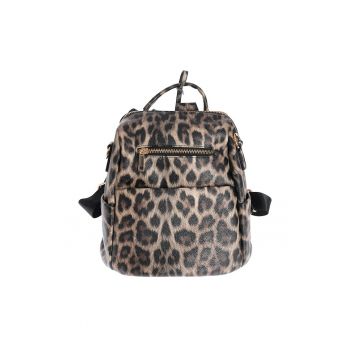 Rucsac modern animal print din piele ecologica