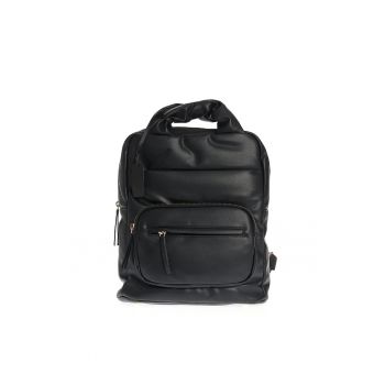 Rucsac negru matlasat cu fermoare decorative