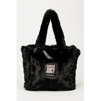 Set de geanta shopper din blana sintetica si etui Iris