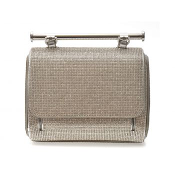 Geanta ALDO argintie, BLING CHIC 042, din piele ecologica
