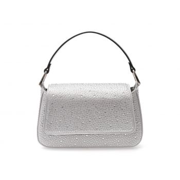 Geanta ALDO argintie, CENDALIA 048, din material textil