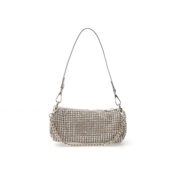 Geanta ALDO argintie, PARTY READY 047, din material textil