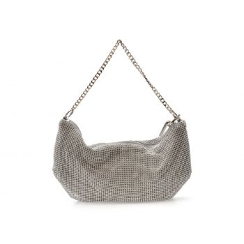 Geanta ALDO argintie, VIP READY 040, din material textil