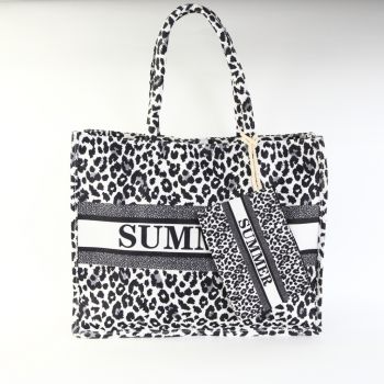 Geanta animal print de plaja Syra