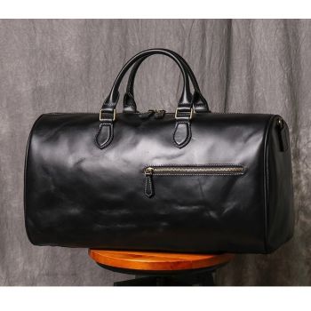 Geanta de calatorie unisex, Evren GT3301, piele naturala, Negru