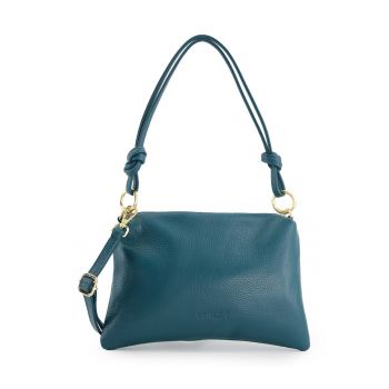 Geanta de umar dama  piele naturala - verde - 20x28x4cm - curea detasabila - lungime maxima 128cm
