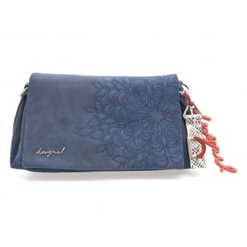 Geanta DESIGUAL albastra, WAXPBF, din piele ecologica