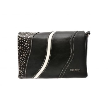 Geanta DESIGUAL neagra, SAXPAK, din piele ecologica
