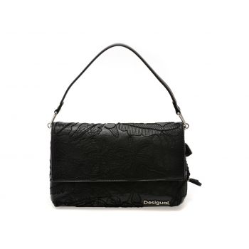 Geanta DESIGUAL neagra, SAXPBO, din piele ecologica