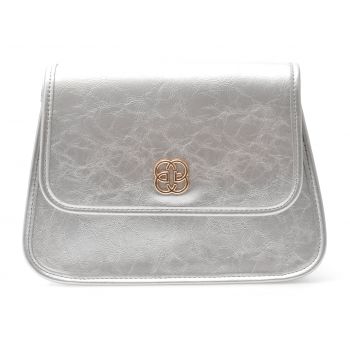 Geanta EPICA argintie, 2666, din piele ecologica