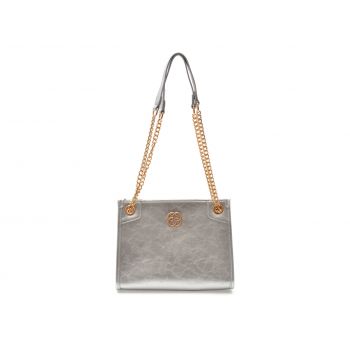 Geanta EPICA argintie, 2667, din piele ecologica