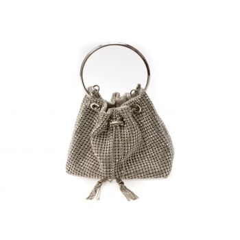 Geanta EPICA argintie, 8011, din material textil