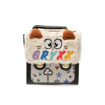 Geanta GRYXX alb-negru, 2756, din piele ecologica