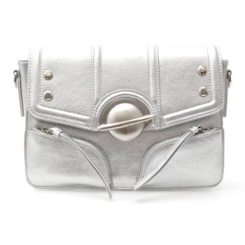 Geanta GRYXX argintie, 2668, din piele ecologica