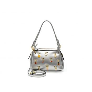 Geanta GRYXX argintie, 2765, din piele ecologica