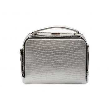 Geanta GRYXX argintie, 980, din piele ecologica