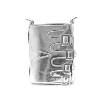 Geanta GRYXX argintie, BG003, din piele ecologica