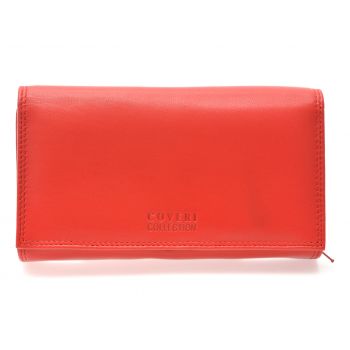 Portofel COVERI COLLECTION rosu, 808155, din piele naturala