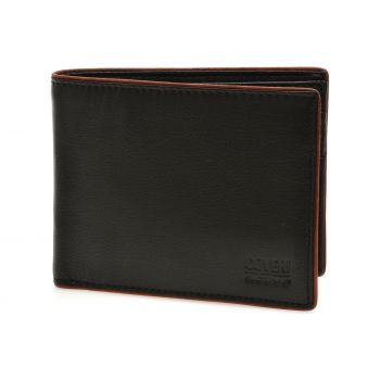Portofel COVERI negru, C1121, din piele naturala