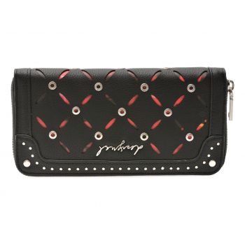 Portofel DESIGUAL negru, WAYP33, din piele ecologica