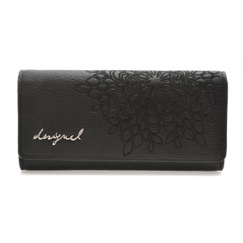 Portofel DESIGUAL negru, WAYP35, din piele ecologica