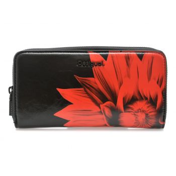 Portofel DESIGUAL negru, WAYP43, din piele ecologica