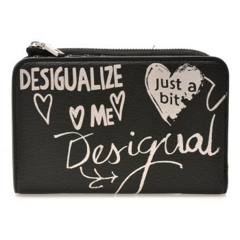 Portofel DESIGUAL negru, WAYP44, din piele ecologica