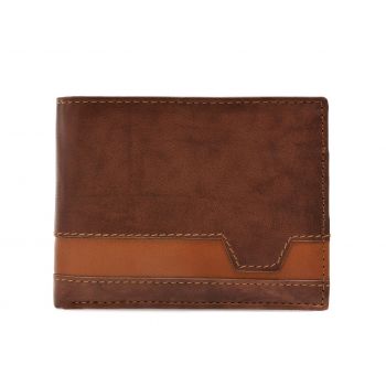 Portofel maro, IN1052, din piele naturala