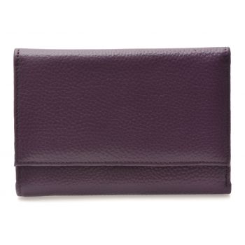Portofel mov, D1089, din piele naturala