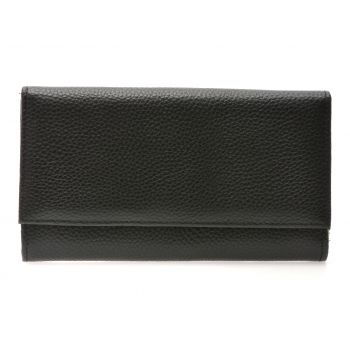 Portofel negru, D7046, din piele naturala