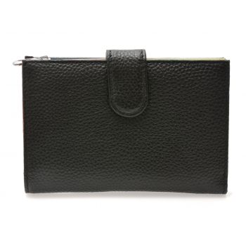 Portofel negru, D8346, din piele naturala