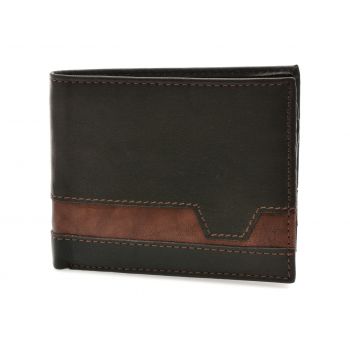 Portofel negru, IN1052, din piele naturala