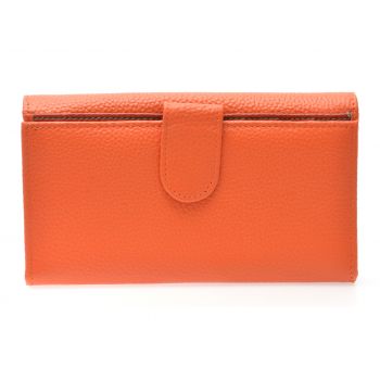 Portofel portocaliu, D7046, din piele naturala