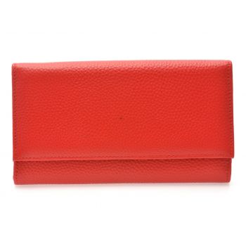 Portofel rosu, D7046, din piele naturala