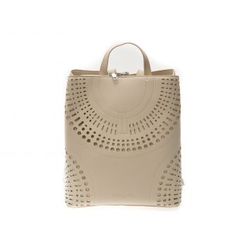 Rucsac DESIGUAL alb, SAKP13, din piele ecologica