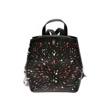 Rucsac DESIGUAL negru, SAKP25, din piele ecologica