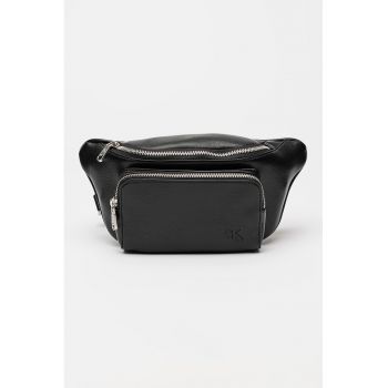 Borseta din piele ecologica cu buzunar frontal cu fermoar