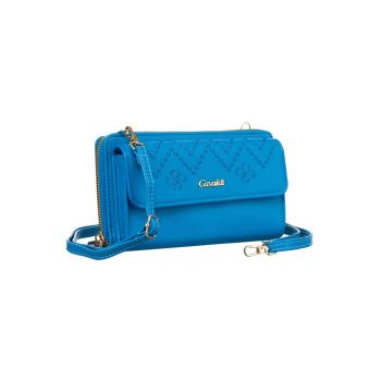 Etui din piele ecologica cu detalii brodate