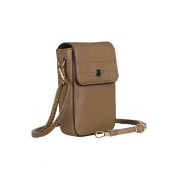 Etui din piele ecologica cu garnitura contrastanta