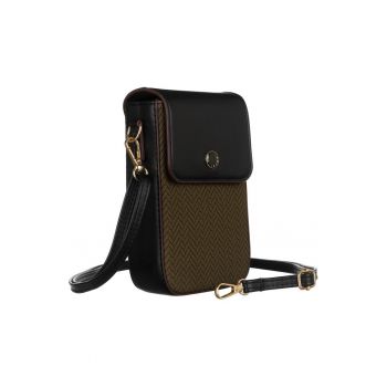 Etui din piele ecologica cu garnitura contrastanta