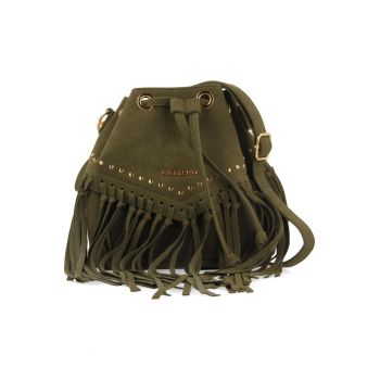 Geanta bucket cu garnituri cu franjuri