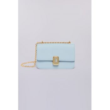 Geanta crossbody de piele cu bareta de lant