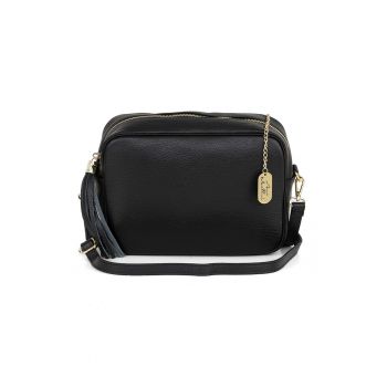 Geanta crossbody de piele cu bareta detasabila