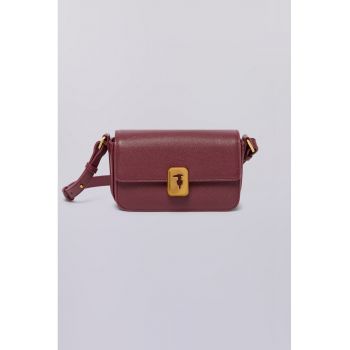 Geanta crossbody de piele cu clapa