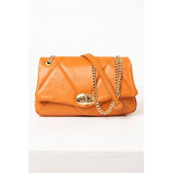 Geanta crossbody de piele cu clapa