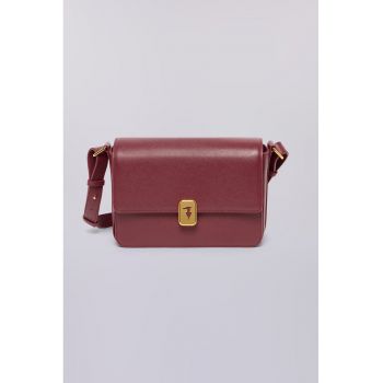 Geanta crossbody de piele cu logo