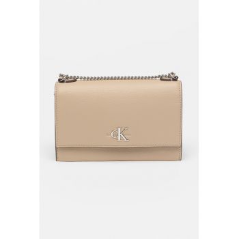 Geanta crossbody de piele ecologica cu logo metalic