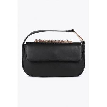 Geanta crossbody de piele ecologica si bareta din lant